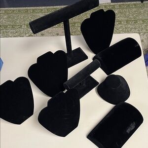 Black Velvet Jewelry Display Set